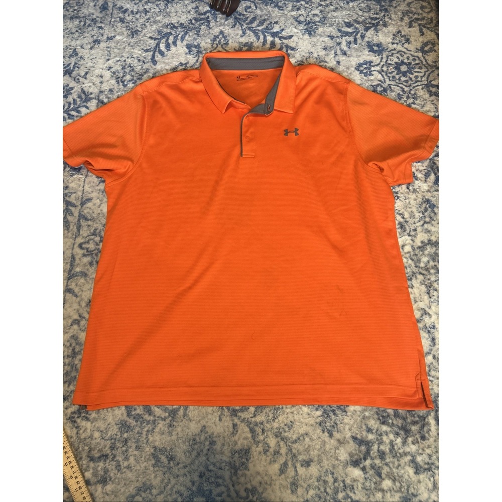 Under Armour Men's Orange 4XL Loose Polo Shirt the Performance Polo